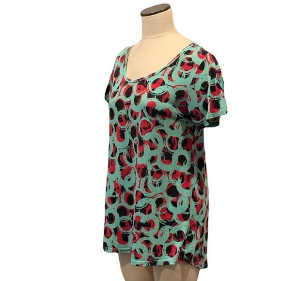 LulaRoe M Tunic Tee Shirt Colorful Geometric Circle Design Athleisure 197K - Picture 6 of 10